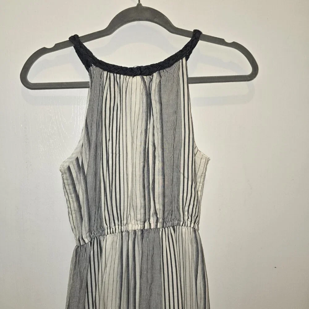Japna Blue & White Halter Maxi Dress Ruffled Hem Elastic Waist UnderSkirt Sz M - Picture 6 of 12
